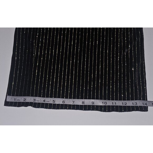 NEW Forever 21 Black Velvet Pants Metallic Gold Stripes Wide Leg Size 3X Holiday - Picture 11 of 16